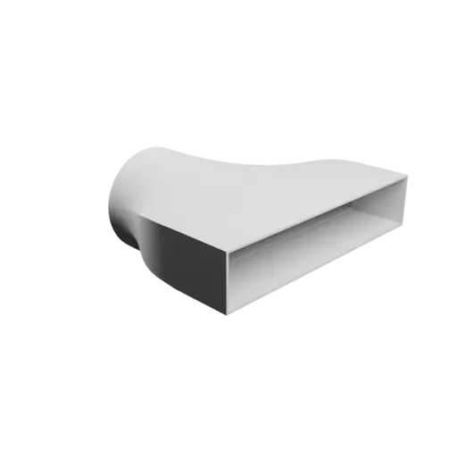 Round-to-Rectangular Tube Adapter STL 3D file ⌀120 mm to 250×50 mm, thickness 2 mm + offset