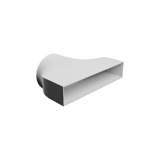 Round-to-Rectangular Tube Adapter STL file ⌀120 mm to 250×50 mm, thickness 2 mm + offset