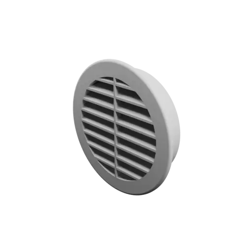 Round air vent STL file ∅ 92 mm, slat angle: 30° with central reinforcement