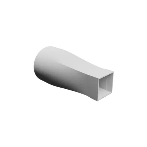 Round-to-Rectangular Tube Adapter STL 3D file ⌀100 mm to 50×50 mm, thickness 2 mm