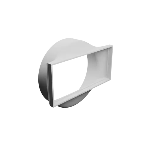 Round-to-Rectangular Tube Adapter STL file ⌀124 mm to 141×65.5 mm, thickness 2 mm + offset
