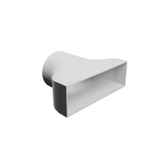 Round-to-Rectangular Tube Adapter STL 3D file ⌀124 mm to 250×80 mm, thickness 3 mm