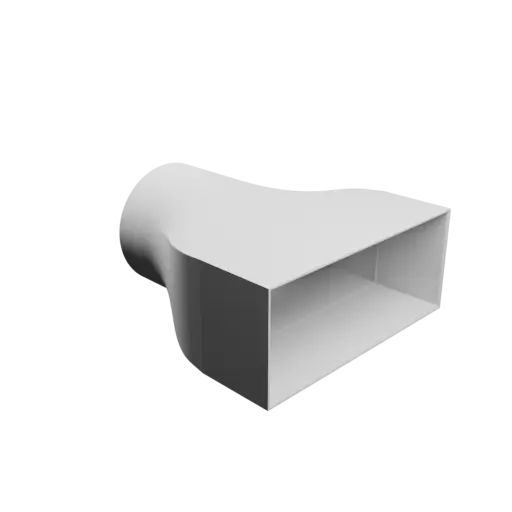 Round-to-Rectangular Tube Adapter STL 3D file ⌀122 mm to 220×90 mm, thickness 3 mm