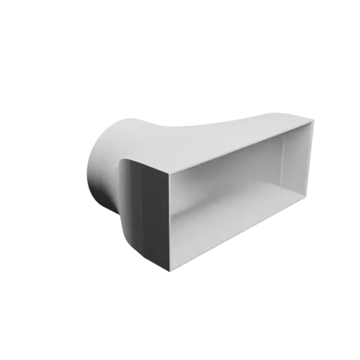 Round-to-Rectangular Tube Adapter STL 3D file ⌀122 mm to 220×90 mm, thickness 3 mm + offset