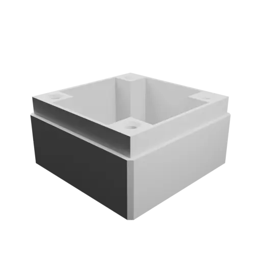 Enclosure with screw-mounted lid STL file: 40×40×25 mm (with ventilation on the lid and under the enclosure)