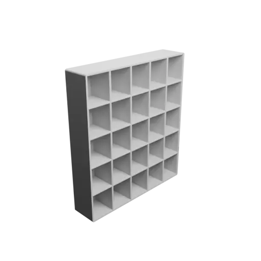 Small parts organizer with 25 drawers 20×25×23 mm STL 3D file, thickness: 2 mm