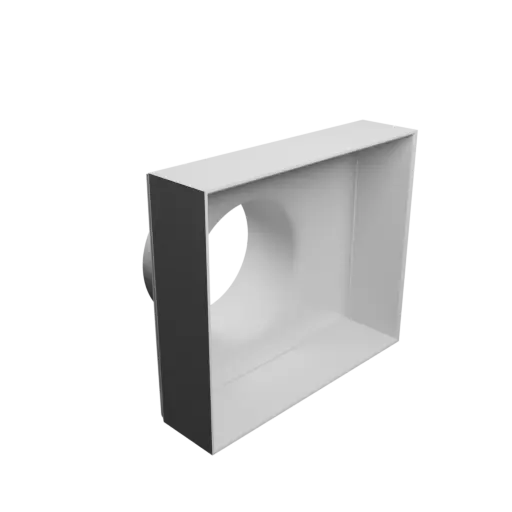 Round-to-Rectangular Tube Adapter STL file ⌀114.3 mm to 200.5×170.5 mm, thickness 3 mm + offset