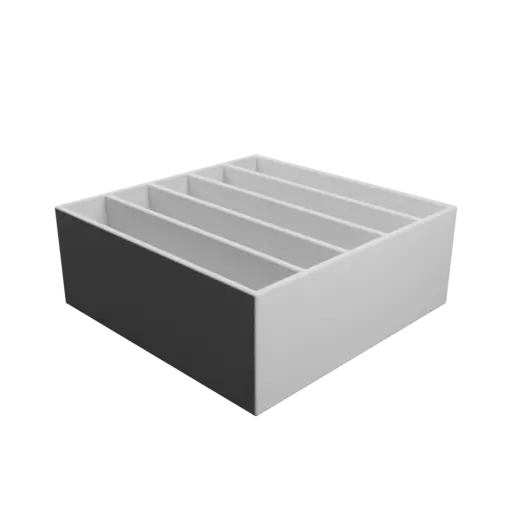 Multi-compartment box STL file: 5 compartments of 93×17×35 mm