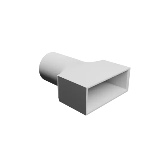 Round-to-Rectangular Tube Adapter STL file ⌀40 mm to 68×24 mm, thickness 3 mm