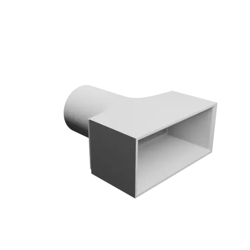 Round-to-Rectangular Tube Adapter STL 3D file ⌀40 mm to 77×33 mm, thickness 3 mm