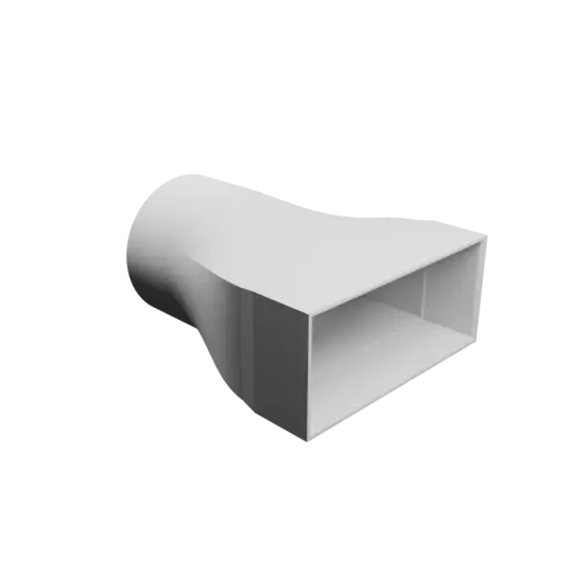 Round-to-Rectangular Tube Adapter STL file ⌀52 mm to 77×33 mm, thickness 2 mm
