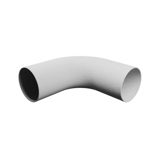 Pipe elbow STL file 90° ⌀OD: 80 mm ⌀ID: 76 mm thickness: 2 mm