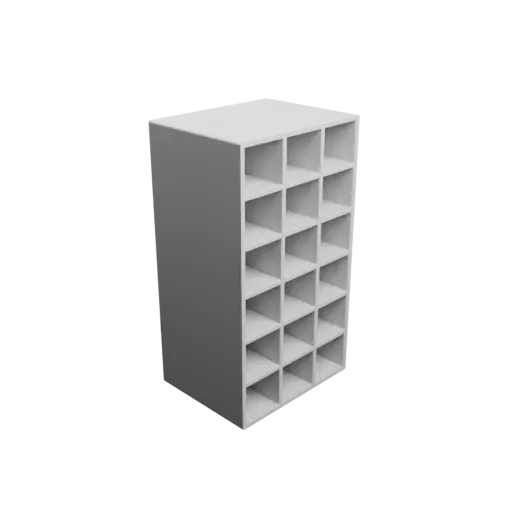 Small parts organizer with 18 drawers 30×30×90 mm STL 3D file, thickness: 4 mm