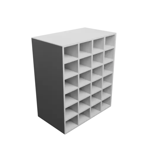 Small parts organizer with 24 drawers 30×25×90 mm STL 3D file, thickness: 4 mm