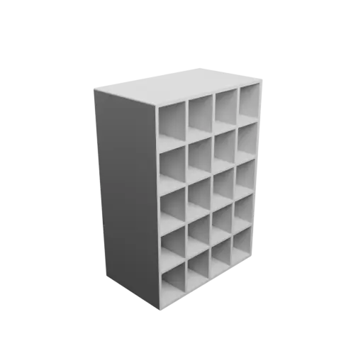 Small parts organizer with 20 drawers 30×40×90 mm STL 3D file, thickness: 4 mm