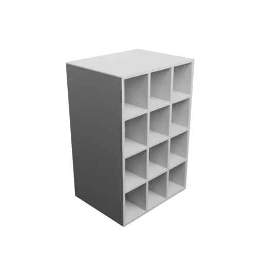 Small parts organizer with 12 drawers 30×40×90 mm STL file, thickness: 4 mm