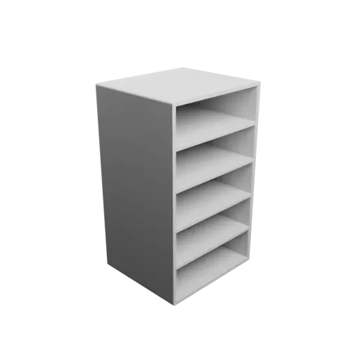 Small parts organizer with 5 drawers 100×30×90 mm STL file, thickness: 4 mm