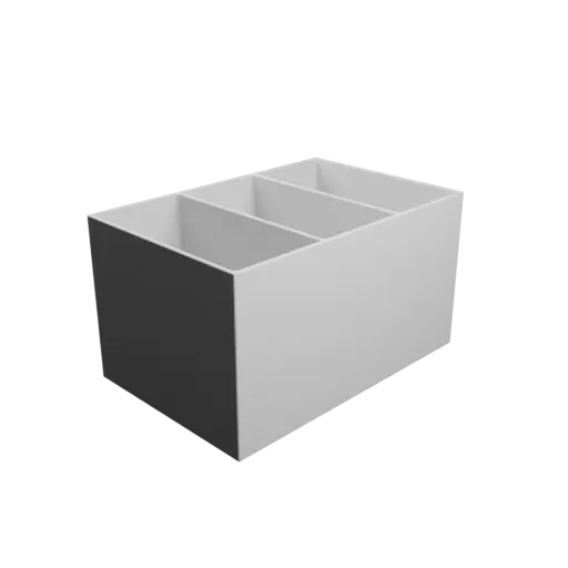 Multi-compartment box STL 3D file: 3 compartments of 100×50×85 mm