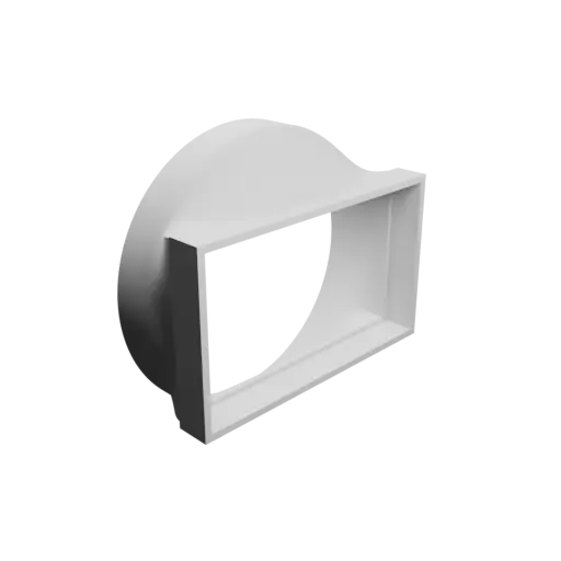 Round-to-Rectangular Tube Adapter STL 3D file ⌀126.0 mm to 120×70 mm, thickness 3 mm