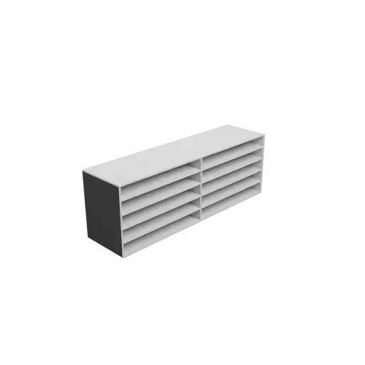 Small parts organizer with 10 drawers 100×10×50 mm STL file, thickness: 2 mm