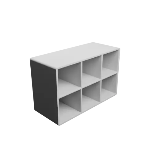 Small parts organizer with 6 drawers 25×25×35 mm STL 3D file, thickness: 2 mm