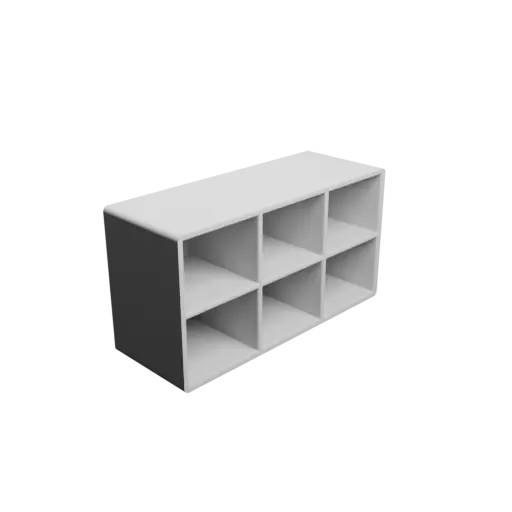 Small parts organizer with 6 drawers 25×20×30 mm STL 3D file, thickness: 2 mm