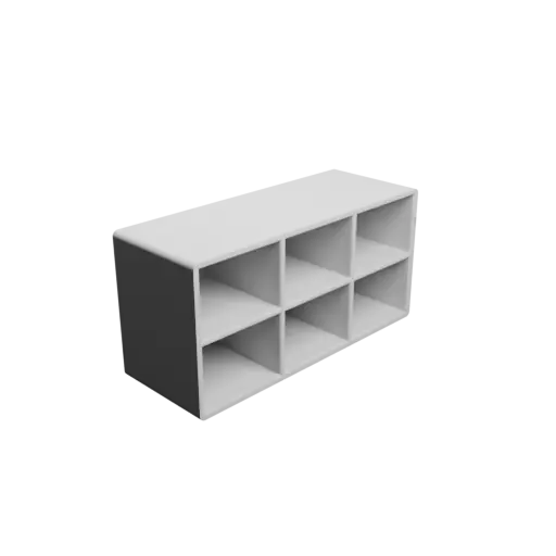 Small parts organizer with 6 drawers 25×18×30 mm STL file, thickness: 2 mm