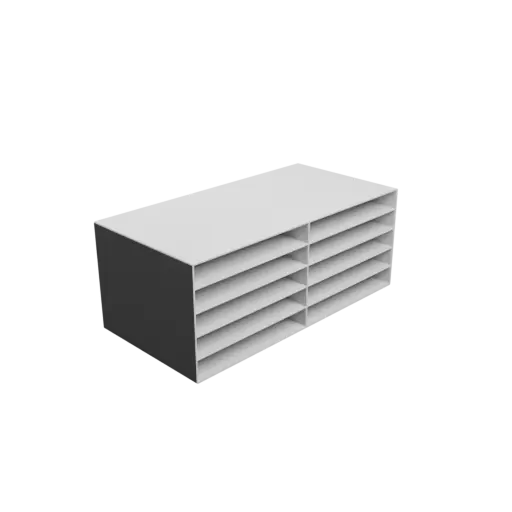 Small parts organizer with 10 drawers 150×20×150 mm STL file, thickness: 2 mm