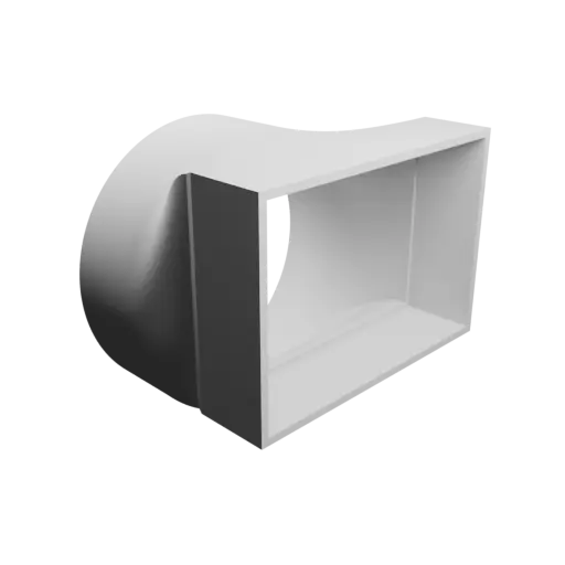 Round-to-Rectangular Tube Adapter STL file ⌀119 mm to 114×79 mm, thickness 3 mm + offset