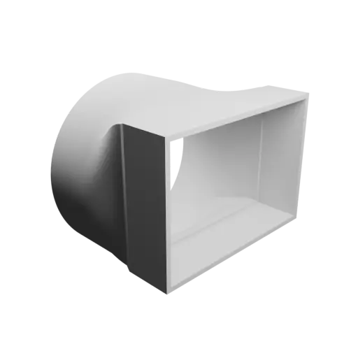 Round-to-Rectangular Tube Adapter STL 3D file ⌀119 mm to 114×79 mm, thickness 3 mm + offset