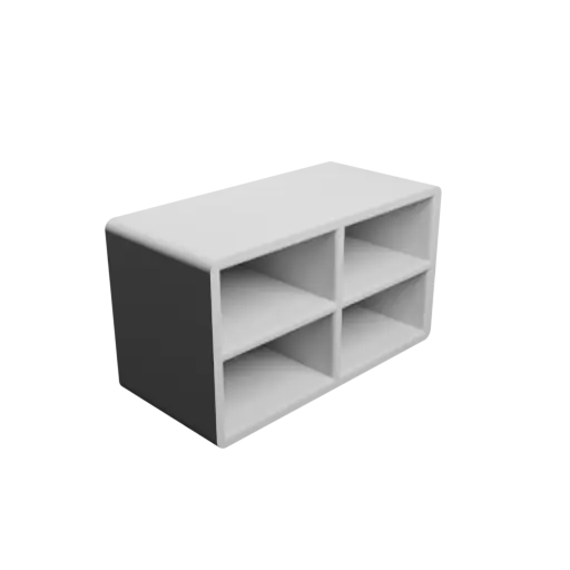 Small parts organizer with 4 drawers 20×10×20 mm STL file, thickness: 2 mm