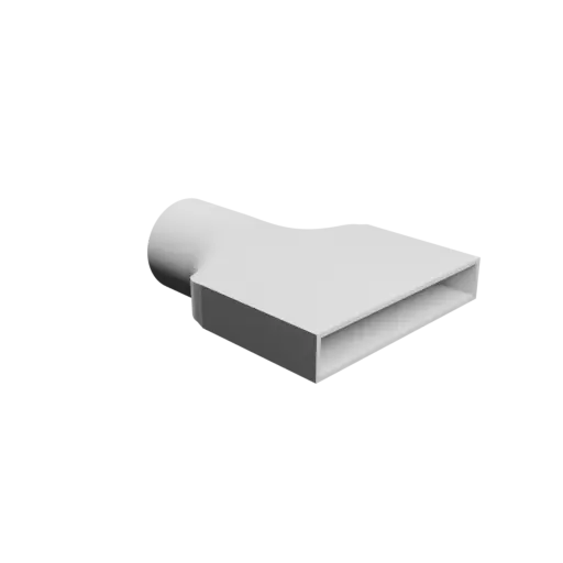 Round-to-Rectangular Tube Adapter STL file ⌀76 mm to 160×25 mm, thickness 3 mm + offset