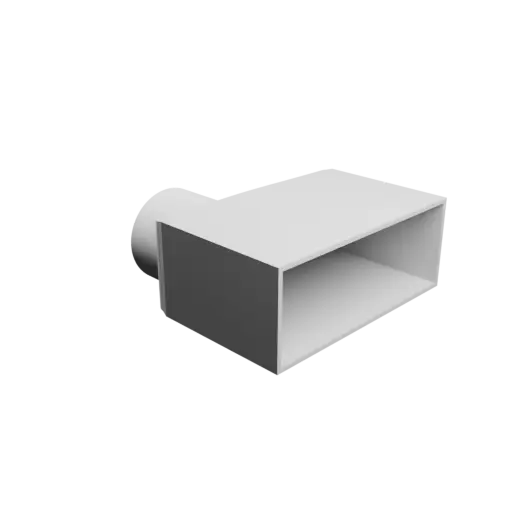 Round-to-Rectangular Tube Adapter STL 3D file ⌀76 mm to 160×60 mm, thickness 3 mm + offset