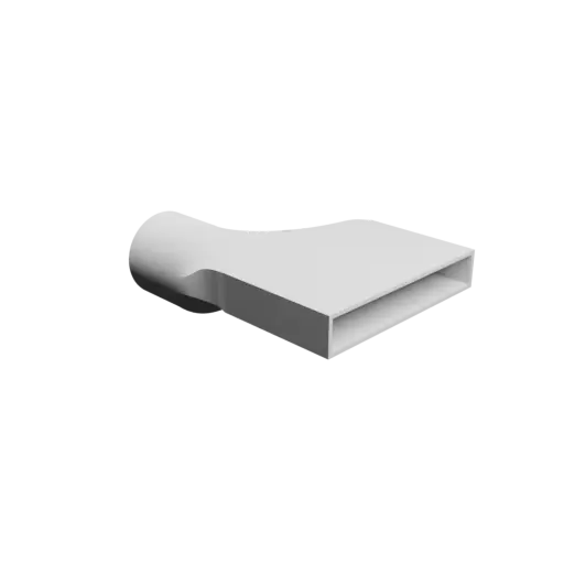 Round-to-Rectangular Tube Adapter STL 3D file ⌀76 mm to 160×25 mm, thickness 3 mm + offset