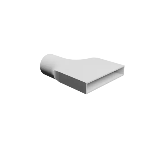 Round-to-Rectangular Tube Adapter STL file ⌀76 mm to 160×25 mm, thickness 3 mm + offset