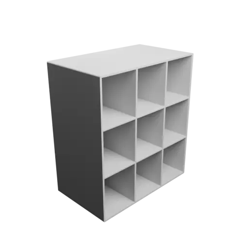 Small parts organizer with 9 drawers 52×62×100 mm STL 3D file, thickness: 3 mm