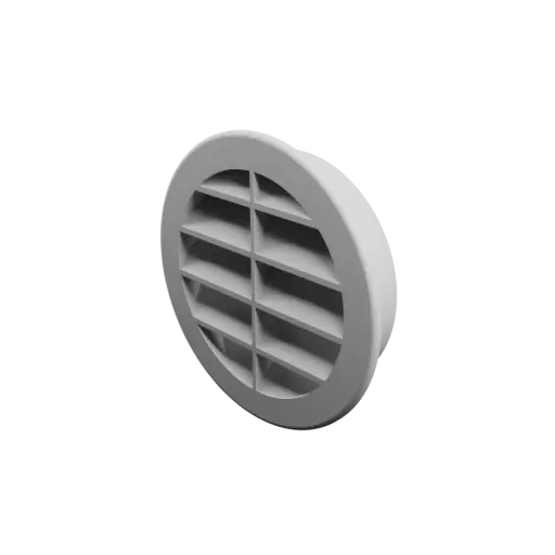 Round air vent STL 3D file ∅ 91.9 mm, slat angle: 50° with central reinforcement