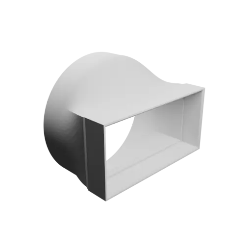 Round-to-Rectangular Tube Adapter STL 3D file ⌀148 mm to 145.0×70 mm, thickness 3 mm