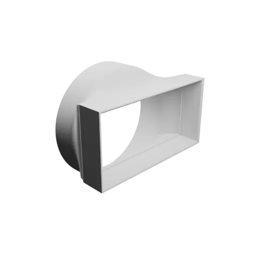 Round-to-Rectangular Tube Adapter STL 3D file ⌀100 mm to 110×55 mm, thickness 2 mm + offset