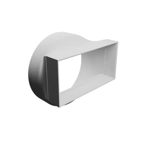 Round-to-Rectangular Tube Adapter STL file ⌀108.7 mm to 110×55 mm, thickness 2 mm + offset