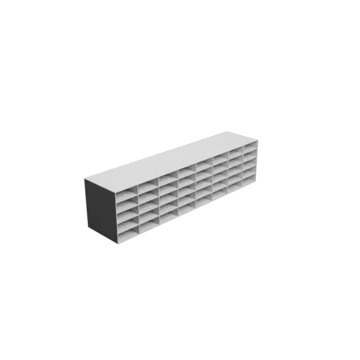 Small parts organizer with 40 drawers 80×30×150 mm STL 3D file, thickness: 2 mm