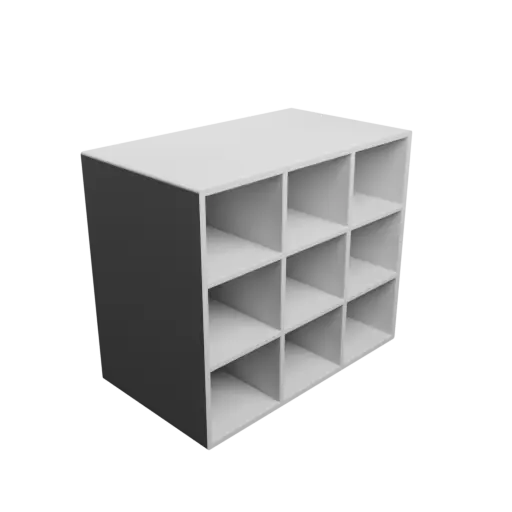Small parts organizer with 9 drawers 51×45×100 mm STL 3D file, thickness: 4 mm