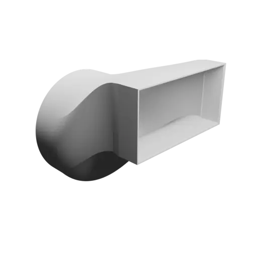 Round-to-Rectangular Tube Adapter STL file ⌀109 mm to 110×55 mm, thickness 2 mm + offset