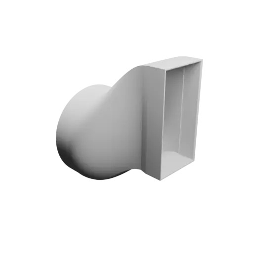 Round-to-Rectangular Tube Adapter STL 3D file ⌀109 mm to 55×110 mm, thickness 2 mm + offset