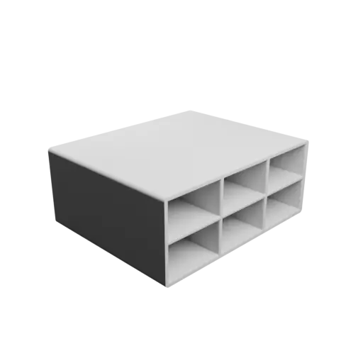 Small parts organizer with 6 drawers 25×14×73 mm STL file, thickness: 2 mm
