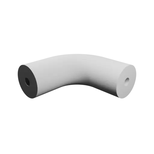 Pipe elbow STL 3D file 90° ⌀OD: 4 mm ⌀ID: 1 mm thickness: 1.5 mm