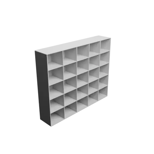 Small parts organizer with 25 drawers 60×50×60 mm STL 3D file, thickness: 2 mm