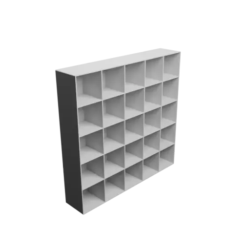 Small parts organizer with 25 drawers 60×60×60 mm STL 3D file, thickness: 2 mm