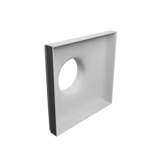 Round-to-Rectangular Tube Adapter STL file ⌀73 mm to 151×151 mm, thickness 2 mm + offset