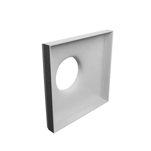 Round-to-Rectangular Tube Adapter STL file ⌀73 mm to 151×151 mm, thickness 2 mm + offset